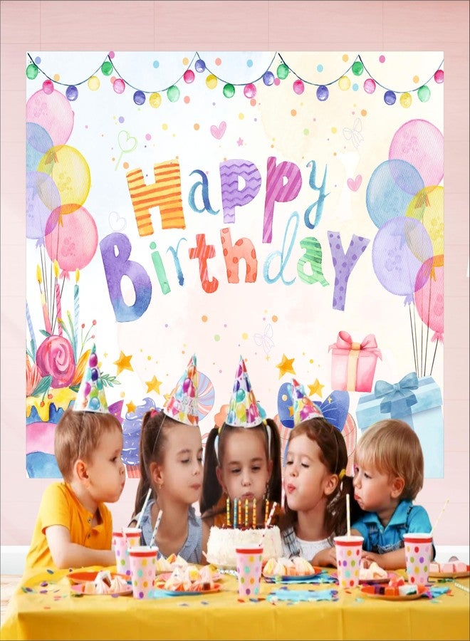 Party Baazaar Pastel Birthday Backdrop 5x4 Ft | Backdrops for Decoration | Birthday Decoration Backdrop | Banner for Kids Theme Party - Image 4